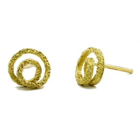 Pendientes redondos texturizados ZOOM, plata y oro Ar i Or