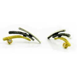 Pendientes pequeños DYNAMIC plata y oro Ar i Or