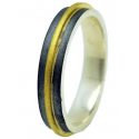 Anillo MINERVA recto plata y oro Ar i Or