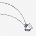 Collar Pandora Círculo en Pavé y Perla Cultivada de Agua Dulce