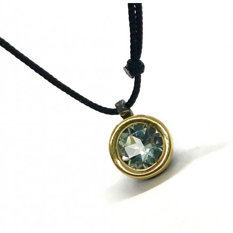 Colgante Plata y Oro Topacio Azul Vicens Jané
