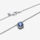 Collar Pandora Halo Azul Cuadrado Brillante