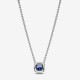 Collar Pandora Halo Azul Cuadrado Brillante