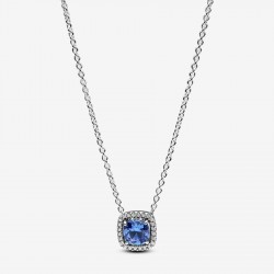 Collar Pandora Halo Azul Cuadrado Brillante