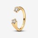 Anillo Pandora Abierto Estrellas Fugaces