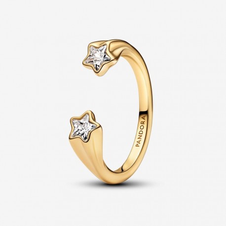 Anillo Pandora Abierto Estrellas Fugaces