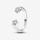 Anillo Pandora Abierto Estrellas Fugaces