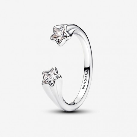 Anillo Pandora Abierto Estrellas Fugaces
