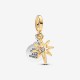 Charm Pandora Colgante Grabable Estrella Polar con diamante sintético creado en laboratorio
