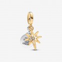 Charm Pandora Colgante Grabable Estrella Polar con diamante sintético creado en laboratorio