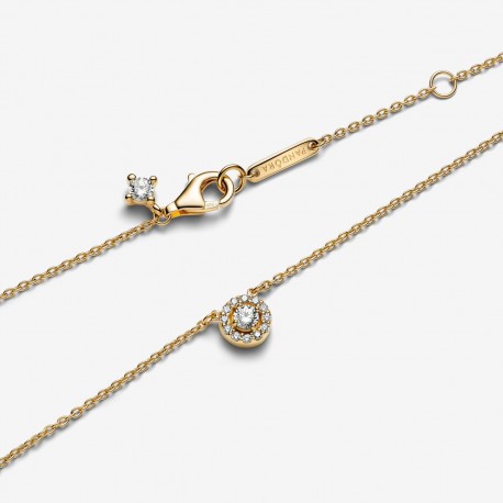 Collar Pandora en Pavé Halo Redondo