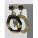 Pendiente aros ovales plata chapada turmalina Top Silver