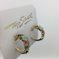 Pendiente Multicolor Chapado en Oro Top Silver