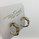 Pendiente Multicolor Chapado en Oro Top Silver
