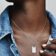 Colgante Pandora Etiqueta Rectangular Para Grabar