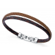 Pulsera doble de Acero VICEROY Piel Marrón