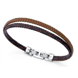 Pulsera doble de Acero VICEROY Piel Marrón