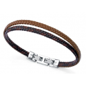 Pulsera doble de Acero VICEROY Piel Marrón