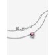 Collar Pandora Corazón en Relieve Rosa
