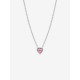 Collar Pandora Corazón en Relieve Rosa