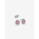 Pendientes Pandora de Botón Corazón Rosa