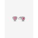 Pendientes Pandora de Botón Corazón Rosa
