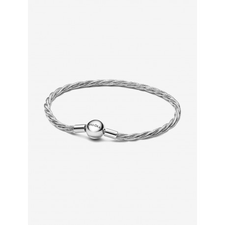 Pulsera Pandora Cadena de Serpiente Trenzada con Cierre de Bola
