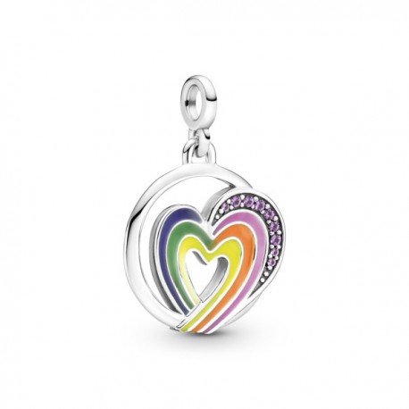 Charm Colgante Pandora ME Medallón Corazón Arcoiris de Libertad