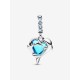 Charm Colgante Pandora Delfines de Cristal de Murano Azul