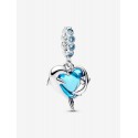 Charm Colgante Pandora Delfines de Cristal de Murano Azul