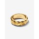 Anillo Pandora Banda Ancha Ondulada en Pavé