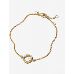 Pulsera Pandora Círculo Forma Orgánica en Pavé y Perla Cultivada