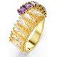 Anillo Swarovski Matrix Caramelo y Morado