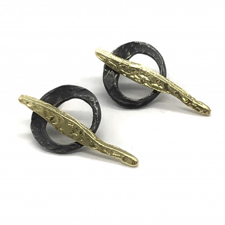 Pendientes Plata y Oro Aguja Vicens Jané