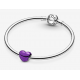 Charm Pandora Corazón Morado Metálico