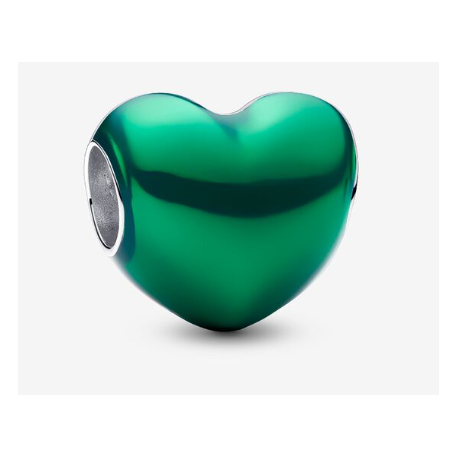 Charm Pandora Corazón Verde Metálico