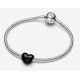 Charm Pandora Corazón Negro Metálico
