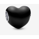 Charm Pandora Corazón Negro Metálico