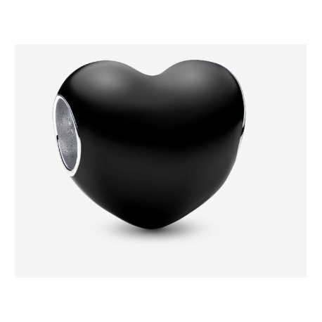 Charm Pandora Corazón Negro Metálico